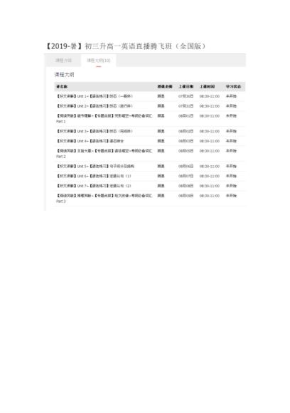 【2019-暑】初三升高一英语直播腾飞班（全国版）顾斐 百度云网盘(3.68G)